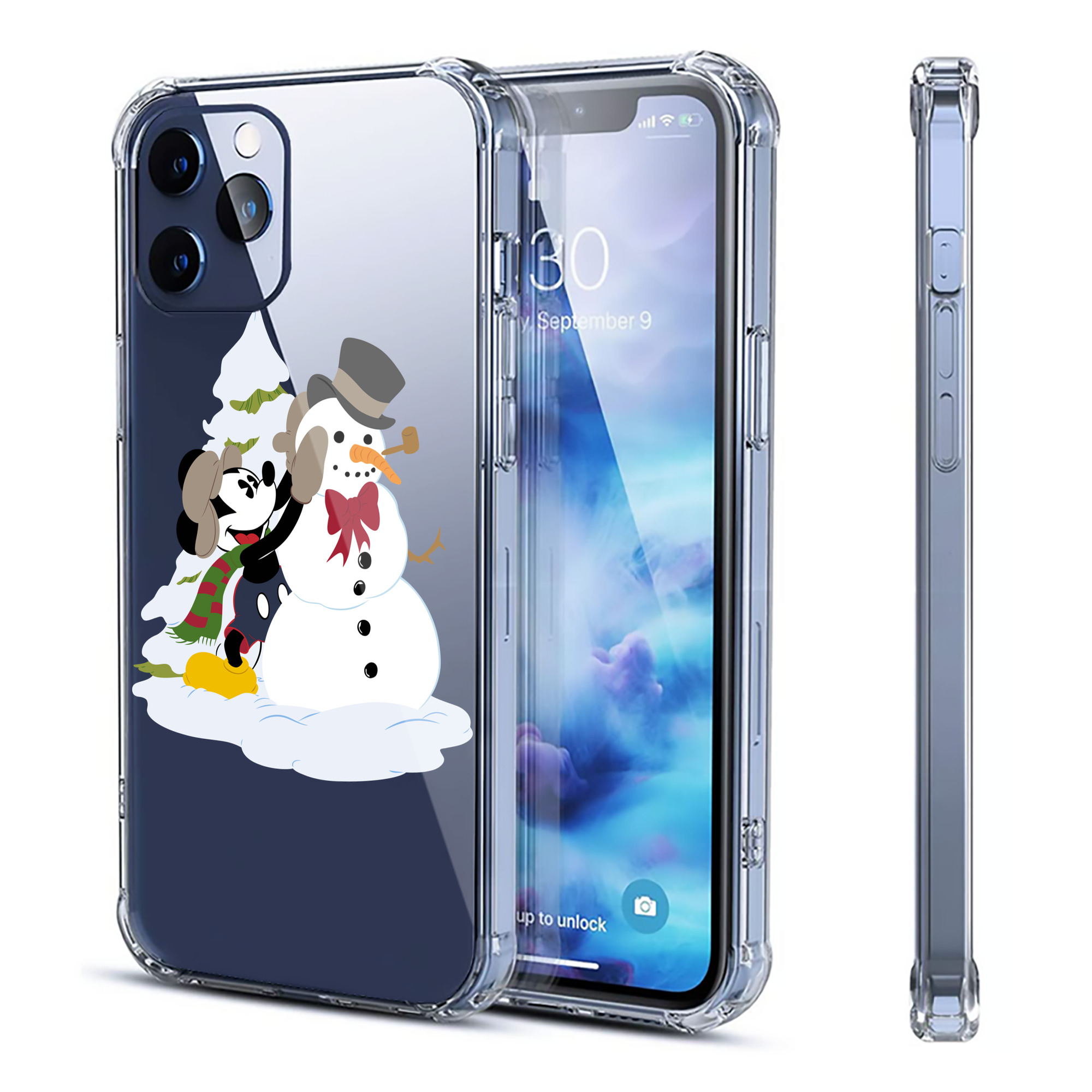 （画像用） ミッキーマウス Mickey Mouse 【iPhone 12シリーズ対応】透明スマホケース（クリアソフトケース）